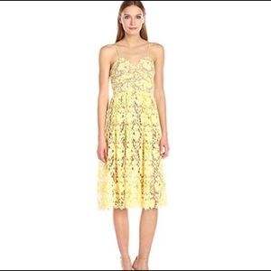 Donna Morgan yellow floral lace dress, size 10